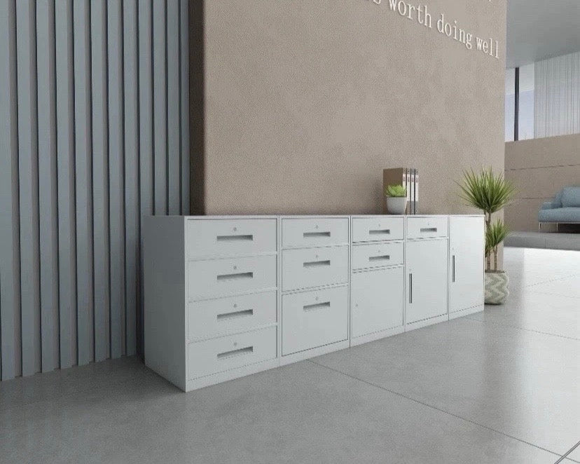 FULLY ASSEMBLED White Metal Storage Cabinet Cupboard Lockable Office Garage unit