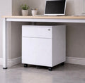 White Mobile Pedestal Filing Cabinet Under Desk Lockable Office Drawer Unit