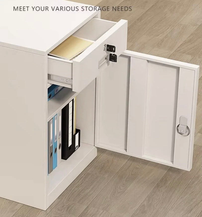 FULLY ASSEMBLED white Metal Filing Cabinet 2 Drawer Office Storage Lockable Unit
