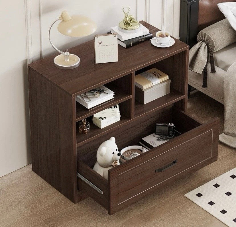 Home Office Wooden Storage Cabinet with Drawers and Shelves