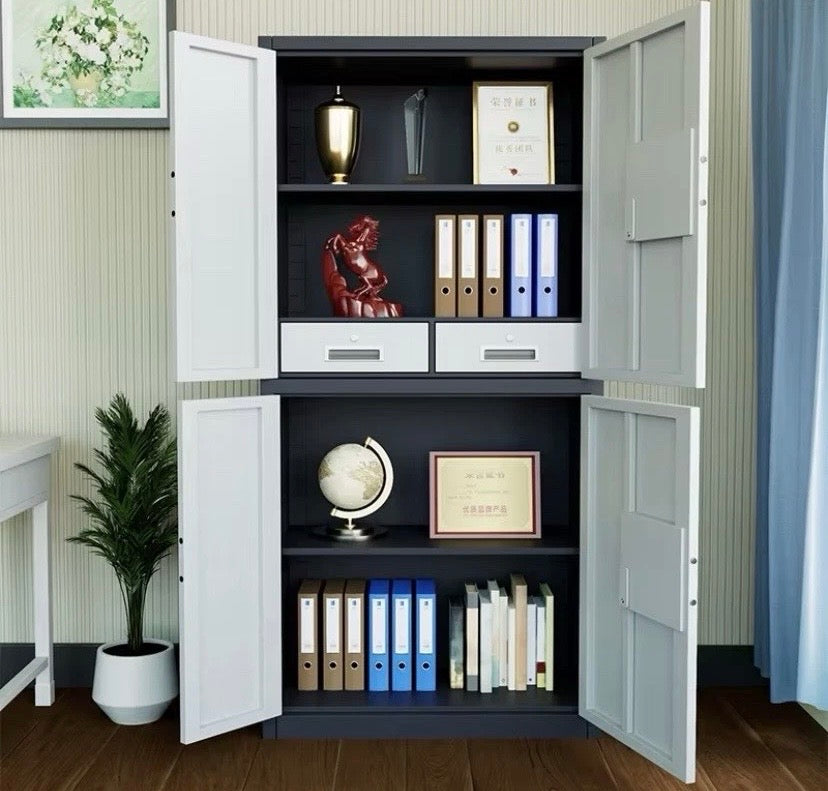 Heavy Duty Steel Office Locker 2 Door Secure Cabinet Digital Lock White