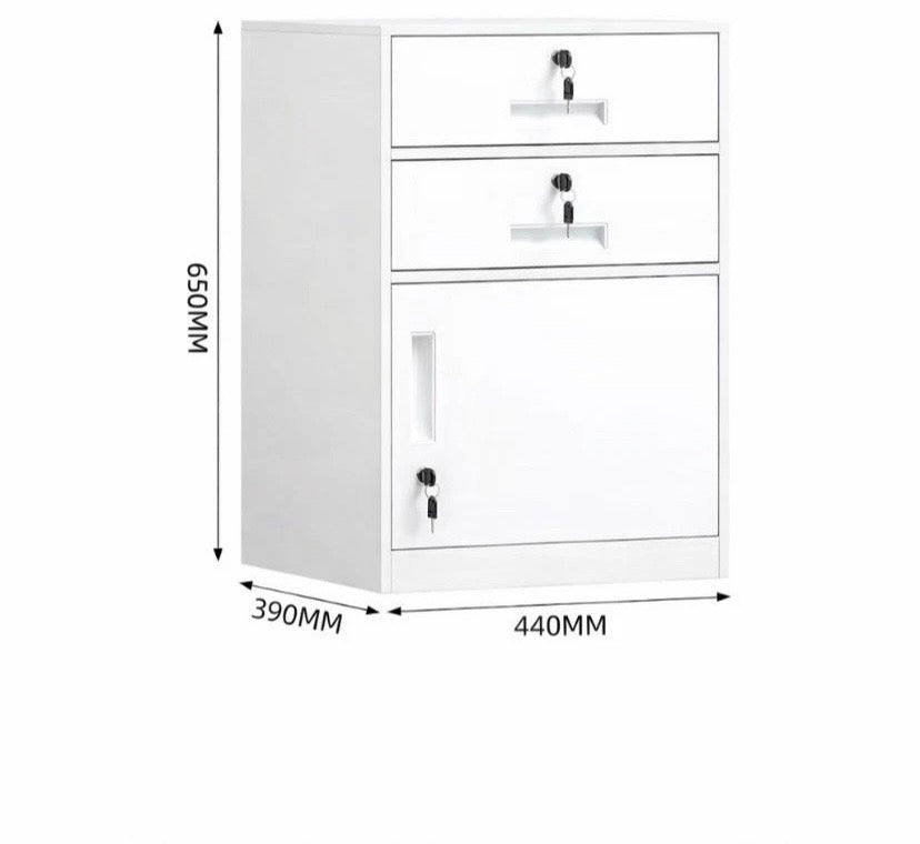 FULLY ASSEMBLED white Metal Filing Cabinet 2 Drawer Office Storage Lockable Unit