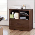 Home Office Wooden Storage Cabinet with Drawers and Shelves