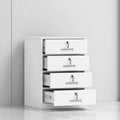 FULLY ASSEMBLED 4 Drawer White Steel Filing Cabinet with Lockable Door and Key