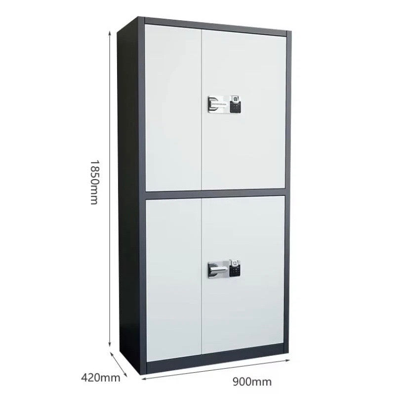 Heavy Duty Steel Office Locker 2 Door Secure Cabinet Digital Lock White