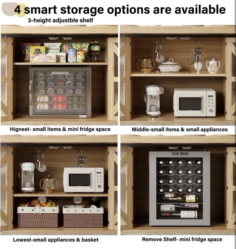 Light Wood Dining Table with Storage Cabinet Extendable