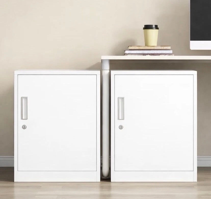 FULLY ASSEMBLED White Metal Storage Cabinet Cupboard Lockable Office Garage unit