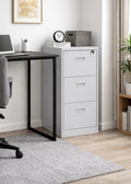 Light Grey 3 Drawer Home Office Steel Filing Cabinet With Lockable Storage