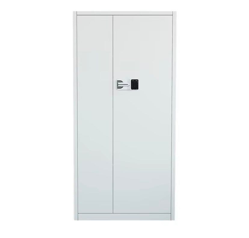 Heavy Duty Steel Storage Cabinet Tall 2 Door Locker Secure White Office
