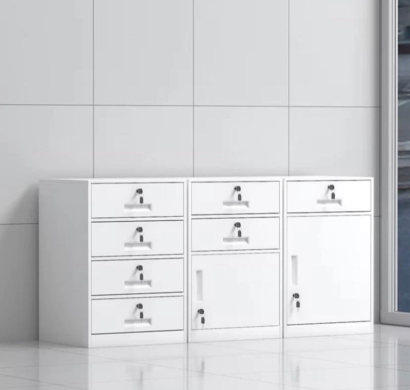 FULLY ASSEMBLED white Metal Filing Cabinet 2 Drawer Office Storage Lockable Unit
