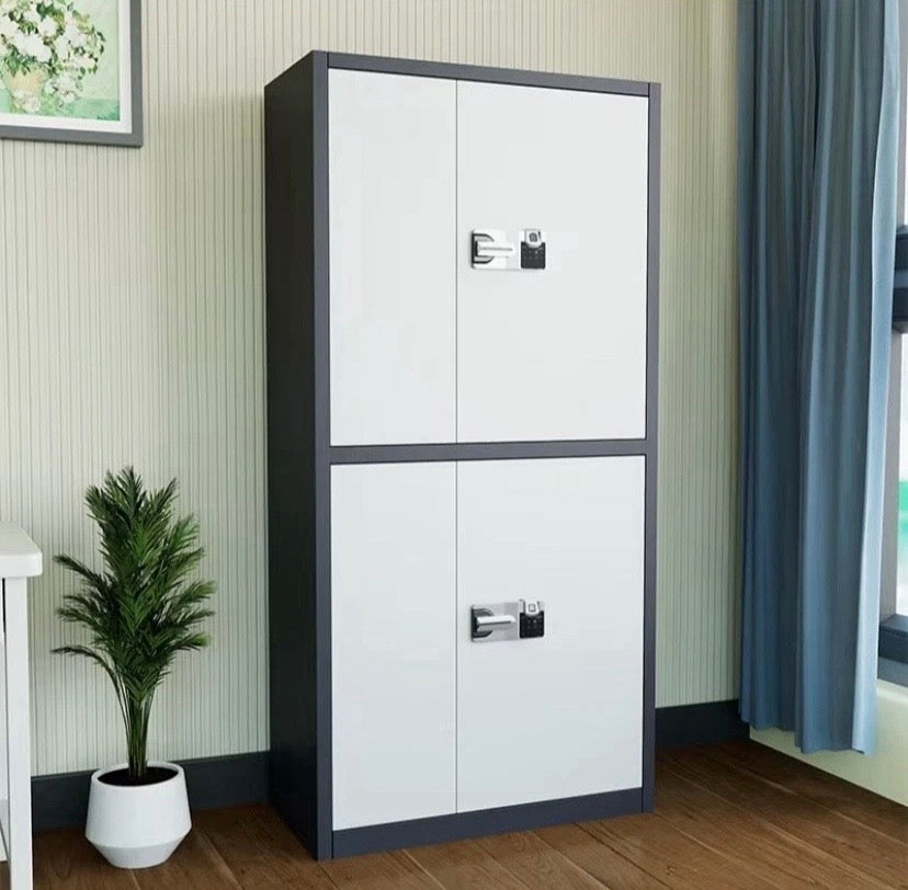 Heavy Duty Steel Office Locker 2 Door Secure Cabinet Digital Lock White