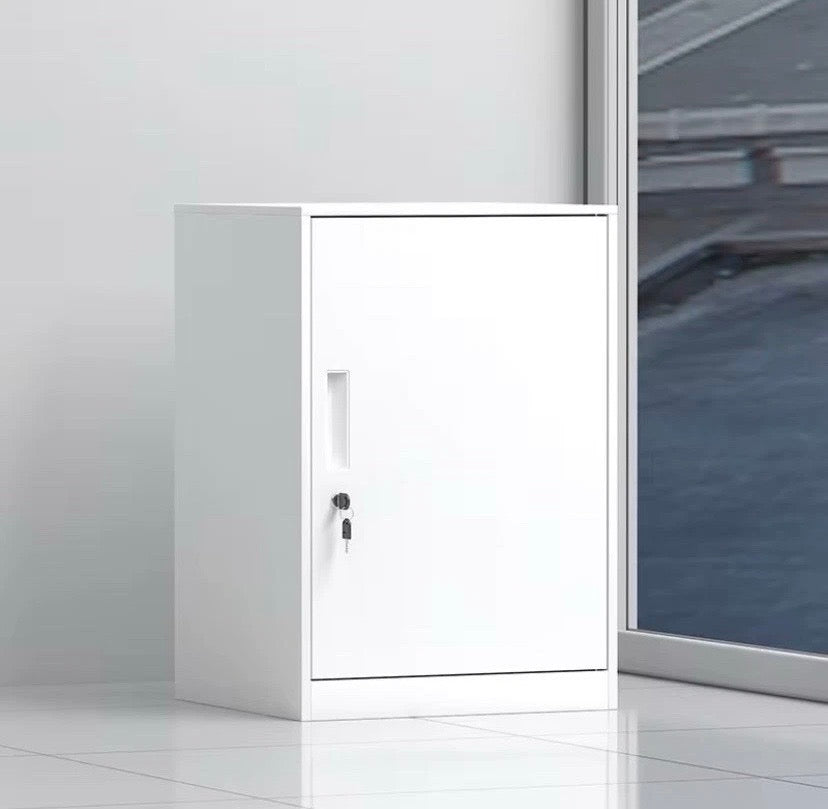 FULLY ASSEMBLED White Metal Storage Cabinet Cupboard Lockable Office Garage unit
