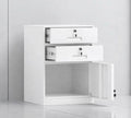 FULLY ASSEMBLED white Metal Filing Cabinet 2 Drawer Office Storage Lockable Unit