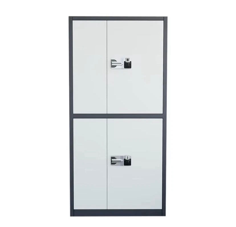 Heavy Duty Steel Office Locker 2 Door Secure Cabinet Digital Lock White